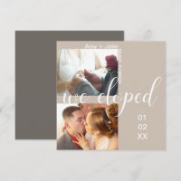 Einfache Typografie Elopement Nuetral Foto Card