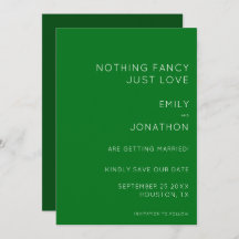 Einfache Typografie Emerald Green Wedding Rettete 