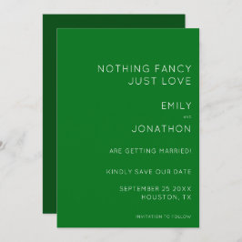 Einfache Typografie Emerald Green Wedding Rettete  Save The Date