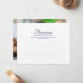 Einfache Typografie-Erinnerungen Foto-Gedächtnisan Mitteilungskarte (Vorderseite/Rückseite Beispiel)