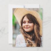 Einfache Typografie-Erinnerungen Foto-Gedächtnisan Mitteilungskarte (Rückseite)