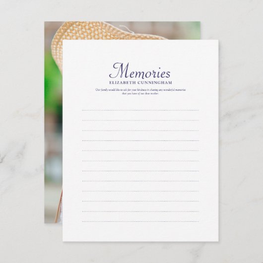 Einfache Typografie-Erinnerungen Foto-Gedächtnisan Mitteilungskarte (Vorne/Hinten)