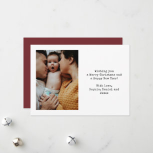 Einfache Typografie-Familienfoto Grüne Weihnachten