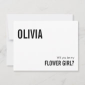 Einfache Typografie Flower Girl Vorschlag Card Mitteilungskarte (Vorderseite)