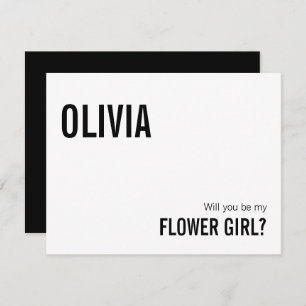 Einfache Typografie Flower Girl Vorschlag Card Mitteilungskarte