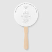 Einfache Typografie Foto Background Wedding Progra Fächer (Rückseite)