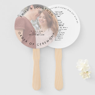 Einfache Typografie Foto Background Wedding Progra Fächer