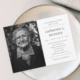 Einfache Typografie Foto Gedenkfeier Einladung