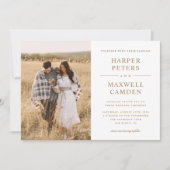 Einfache Typografie-Foto-Hochzeit Einladung (Vorderseite)