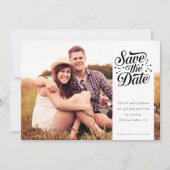 Einfache Typografie-Foto-Hochzeit Save The Date (Vorderseite)