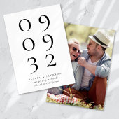 Einfache Typografie-Foto-Hochzeit Save The Date