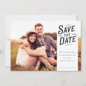Einfache Typografie-Foto-Hochzeit Save The Date (Vorderseite)