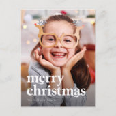 Einfache Typografie Foto Holiday Postkarte (Vorderseite)