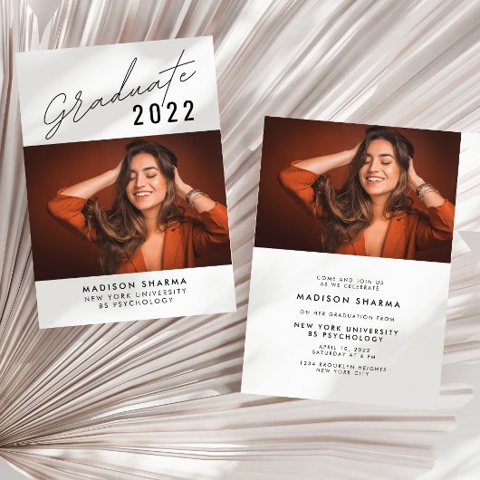 Einfache Typografie Foto Kalligrafie Abschluss Einladung