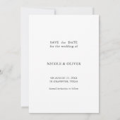 Einfache Typografie | Foto Ultra Minimalistisch Ho Save The Date (Rückseite)