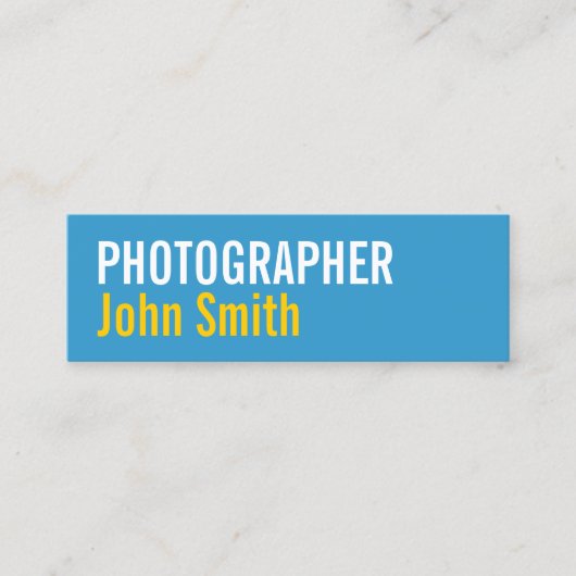 Einfache Typografie Fotograf Minimalistisch Mini Visitenkarte (Vorderseite)