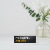 Einfache Typografie-Fotograf-Visitenkarte Mini Visitenkarte (Stehend Vorderseite)