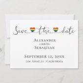 Einfache Typografie Gay Wedding rettet das Datum Save The Date (Vorderseite)