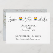Einfache Typografie Gay Wedding rettet das Datum Save The Date (Vorne/Hinten)