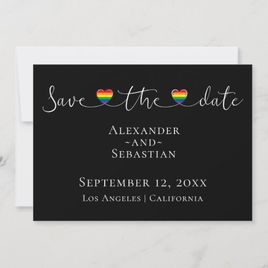 Einfache Typografie Gay Wedding rettet das Datum Save The Date (Vorderseite)