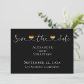 Einfache Typografie Gay Wedding rettet das Datum Save The Date (Stehend Vorderseite)