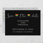 Einfache Typografie Gay Wedding rettet das Datum Save The Date (Vorne/Hinten)