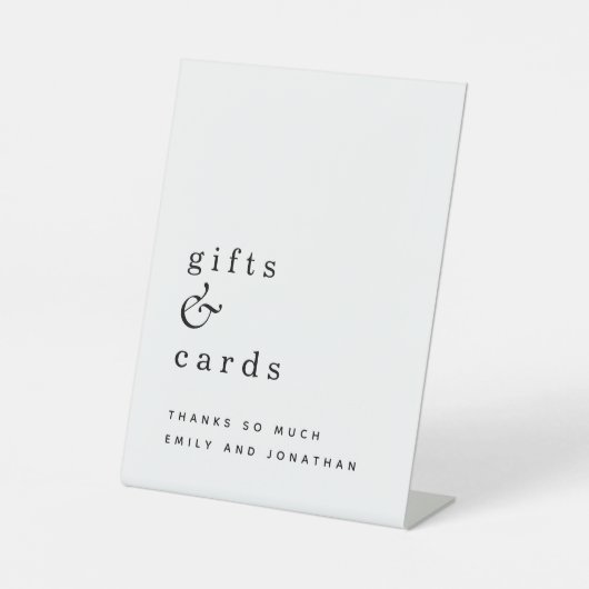 Einfache Typografie-Geschenkkarten Hochzeiten Schw Sockelschild (Vorderseite)