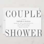 Einfache Typografie Gray Couple Shower Bridal Einladung (Vorderseite)
