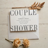 Einfache Typografie Gray Couple Shower Bridal Einladung