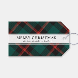 Einfache Typografie Green Buffalo Karierte Weihnac Geschenkanhänger