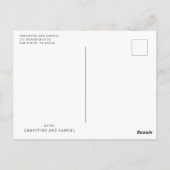 Einfache Typografie Herz Hochzeit Dankeschön Karte (Rückseite)