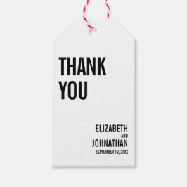 Einfache Typografie Hochzeit Danke, Geschenk Tag Geschenkanhänger