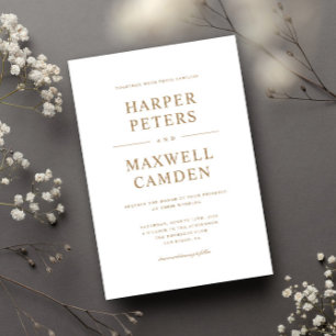Einfache Typografie-Hochzeit Einladung