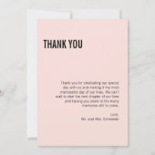 Einfache Typografie Hochzeit Foto Danke Karte (Rückseite)