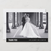 Einfache Typografie Hochzeit Foto Danke Karte (Vorderseite)