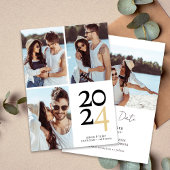 Einfache Typografie-Hochzeit mit mehreren Fotos Save The Date