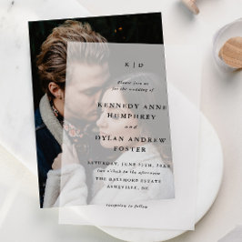 Einfache Typografie-Hochzeit Pergament Einladungen