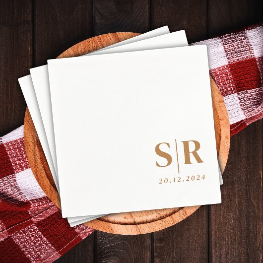 Einfache Typografie-Hochzeit Serviette