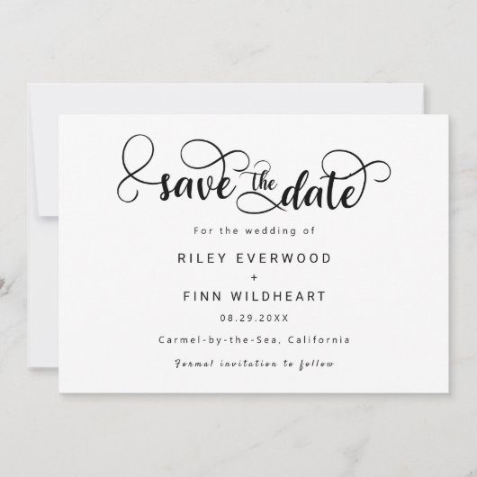 Einfache Typografie Hochzeit speichern Sie das Dat Save The Date (Vorderseite)