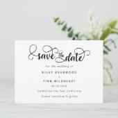 Einfache Typografie Hochzeit speichern Sie das Dat Save The Date (Stehend Vorderseite)