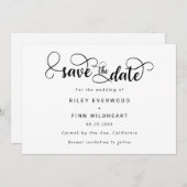 Einfache Typografie Hochzeit speichern Sie das Dat Save The Date (Vorne/Hinten)