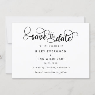 Einfache Typografie Hochzeit speichern Sie das Dat Save The Date