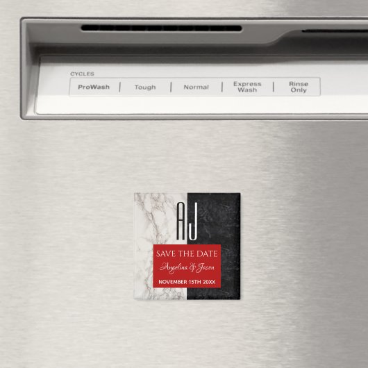 Einfache Typografie-Hochzeit speichert das Datum Magnet (In Situ (Geschirrspüler))