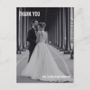 Einfache Typografie Hochzeit Vielen Dank Foto Post Postkarte