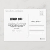 Einfache Typografie Hochzeit Vielen Dank Foto Post Postkarte (Rückseite)