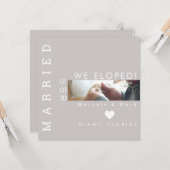 Einfache Typografie Hört Elopiertes Verheiratetes  Karte (Vorderseite/Rückseite Beispiel)