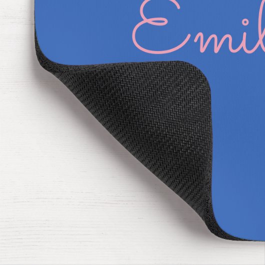 Einfache Typografie in Rosa und Blau Personalisier Mousepad (Ecke)