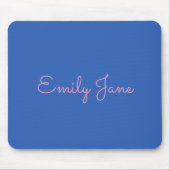 Einfache Typografie in Rosa und Blau Personalisier Mousepad (Vorne)