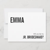 Einfache Typografie Junior Bridesmaid Vorschlagska Mitteilungskarte (Vorderseite)