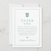 Einfache Typografie-Kinderdusche Dankeskarte (Vorderseite)